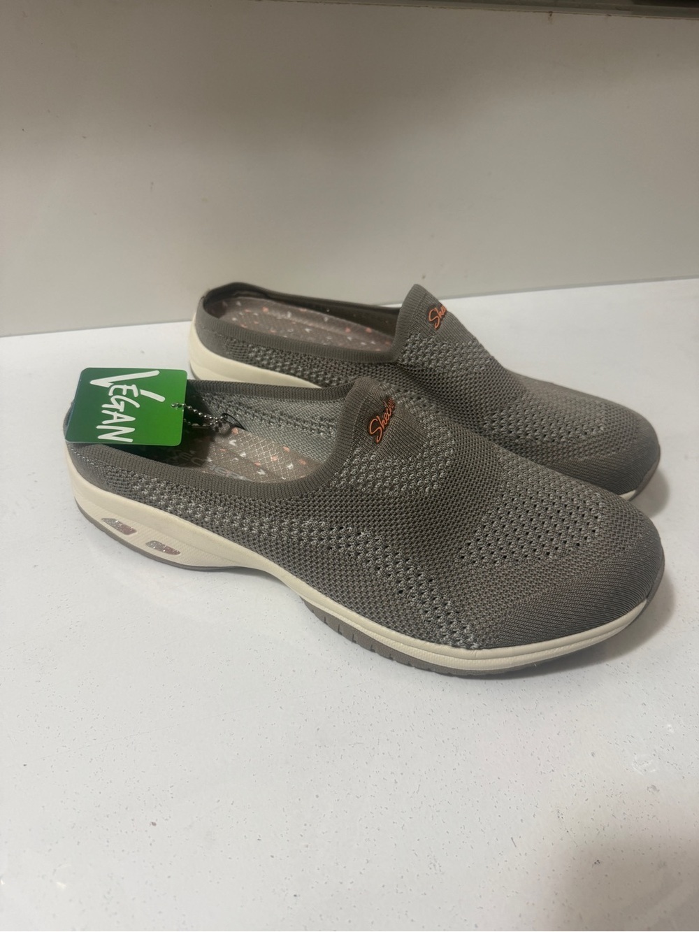 Skechers Slip-On Knit Walking Shoes - Taupe - Picture 2 of 9